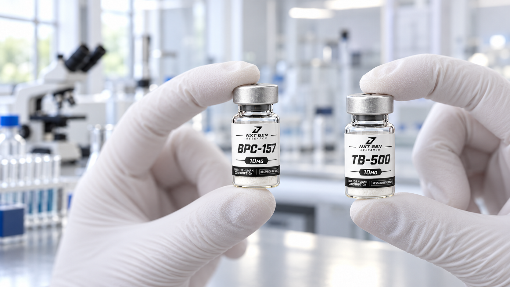 Research vials held in a laboratory
